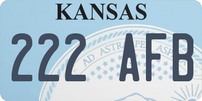 KS license plate 222AFB