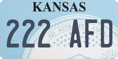 KS license plate 222AFD