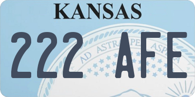 KS license plate 222AFE