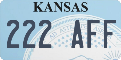 KS license plate 222AFF