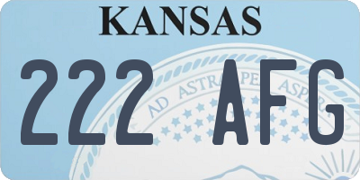 KS license plate 222AFG