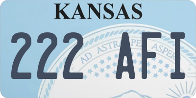 KS license plate 222AFI