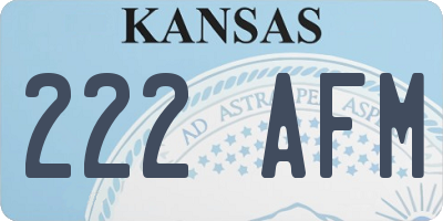KS license plate 222AFM