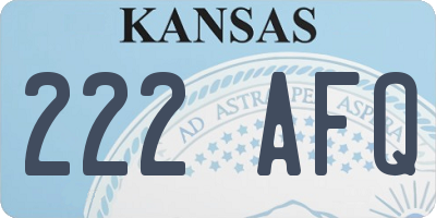 KS license plate 222AFQ