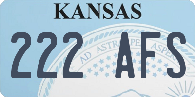 KS license plate 222AFS