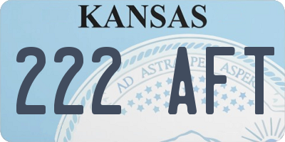 KS license plate 222AFT