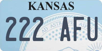 KS license plate 222AFU