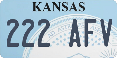 KS license plate 222AFV