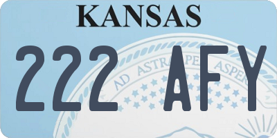 KS license plate 222AFY