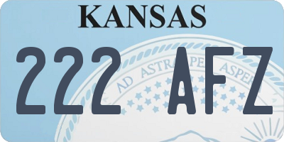 KS license plate 222AFZ