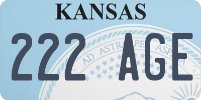 KS license plate 222AGE