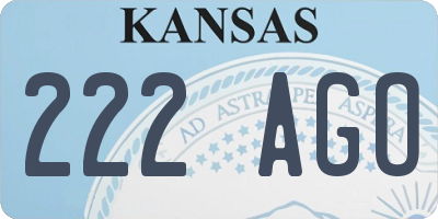 KS license plate 222AGO