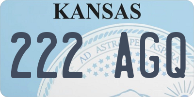 KS license plate 222AGQ
