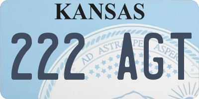 KS license plate 222AGT