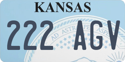 KS license plate 222AGV