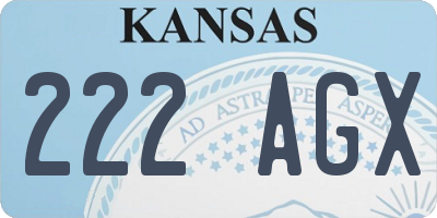 KS license plate 222AGX