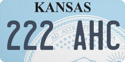 KS license plate 222AHC