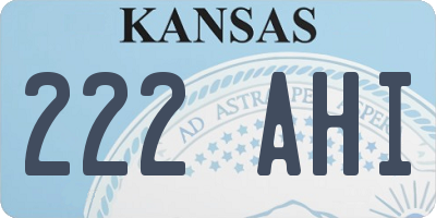 KS license plate 222AHI