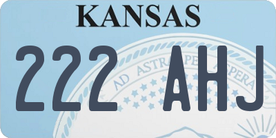 KS license plate 222AHJ