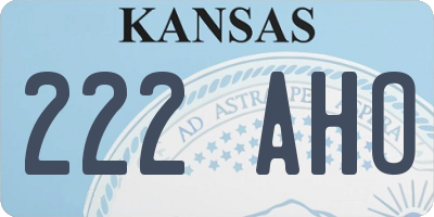 KS license plate 222AHO