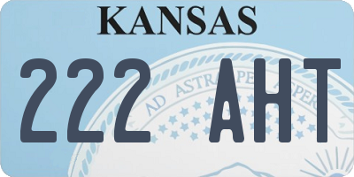 KS license plate 222AHT