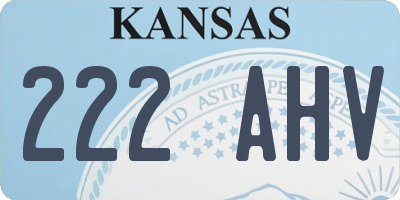 KS license plate 222AHV