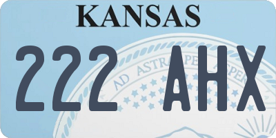 KS license plate 222AHX