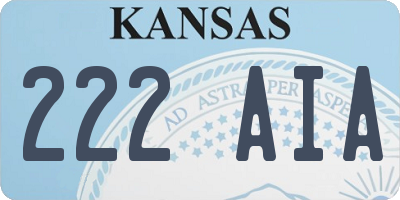 KS license plate 222AIA