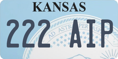 KS license plate 222AIP