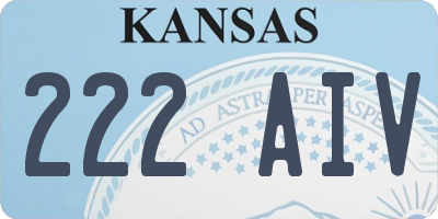 KS license plate 222AIV
