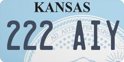 KS license plate 222AIY