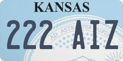KS license plate 222AIZ