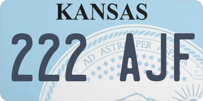 KS license plate 222AJF