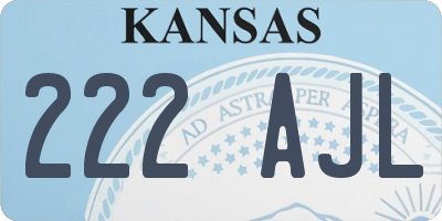 KS license plate 222AJL