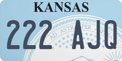 KS license plate 222AJQ