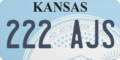 KS license plate 222AJS