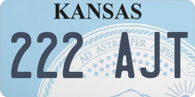 KS license plate 222AJT