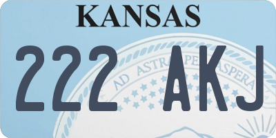 KS license plate 222AKJ