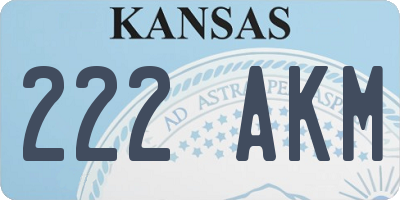 KS license plate 222AKM