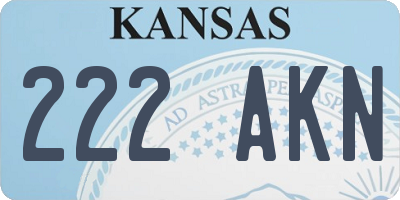 KS license plate 222AKN