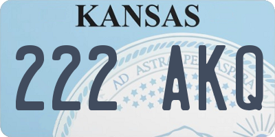 KS license plate 222AKQ