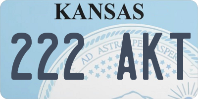 KS license plate 222AKT