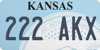 KS license plate 222AKX