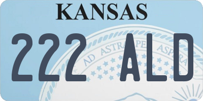 KS license plate 222ALD