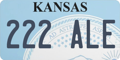 KS license plate 222ALE