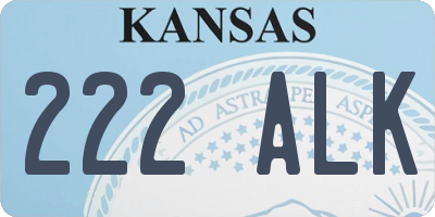 KS license plate 222ALK