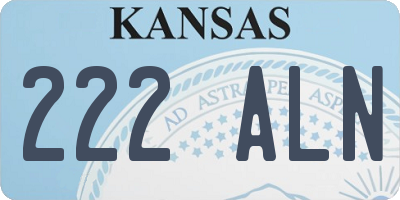KS license plate 222ALN