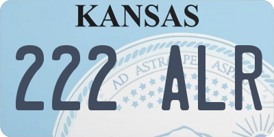 KS license plate 222ALR