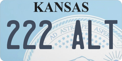 KS license plate 222ALT