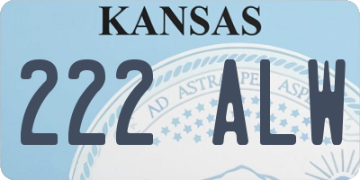KS license plate 222ALW